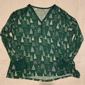 Like New - Little Sleepies Women’s Pajama Top - Green Trees